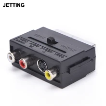Qualité supérieure 1x21 broches prise mâle péritel à 3 RCA femelle AV TV Audio vidéo connecteur adaptateur convertisseur(China)