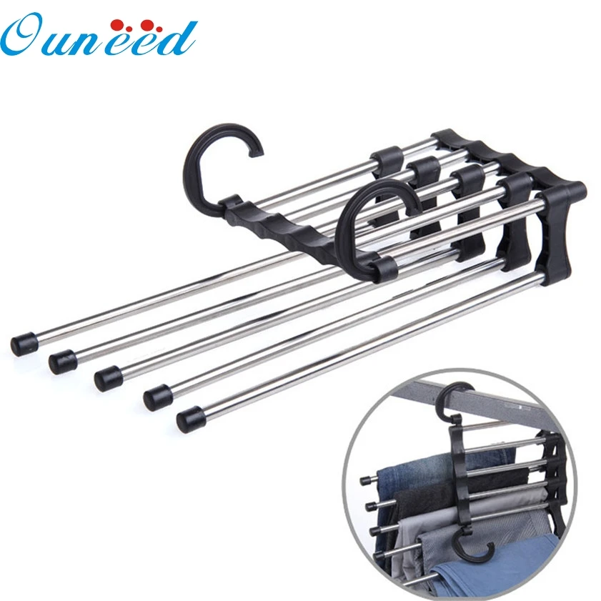 2017 Economic hot sale 5in1 Stainless Steel Scarf Necktie Belt Holder Hanger Closet Organizer B