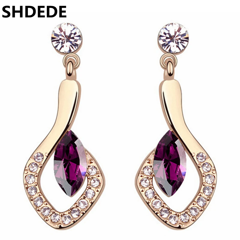 

SHDEDE Dangle Drop Earrings Crystal from Swarovski Elements Fashion Woman Party Jewelry -5748