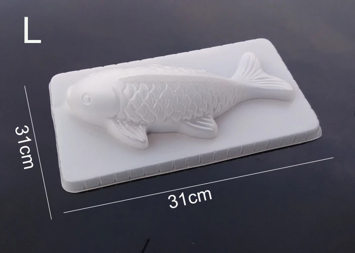 TOFOK DIY 3D Koi рыба карп плесень пластик желе ручной работы Sugarcraft плесень мусс торт пудинг Шоколад Плесень выпечки инструмент - Цвет: L