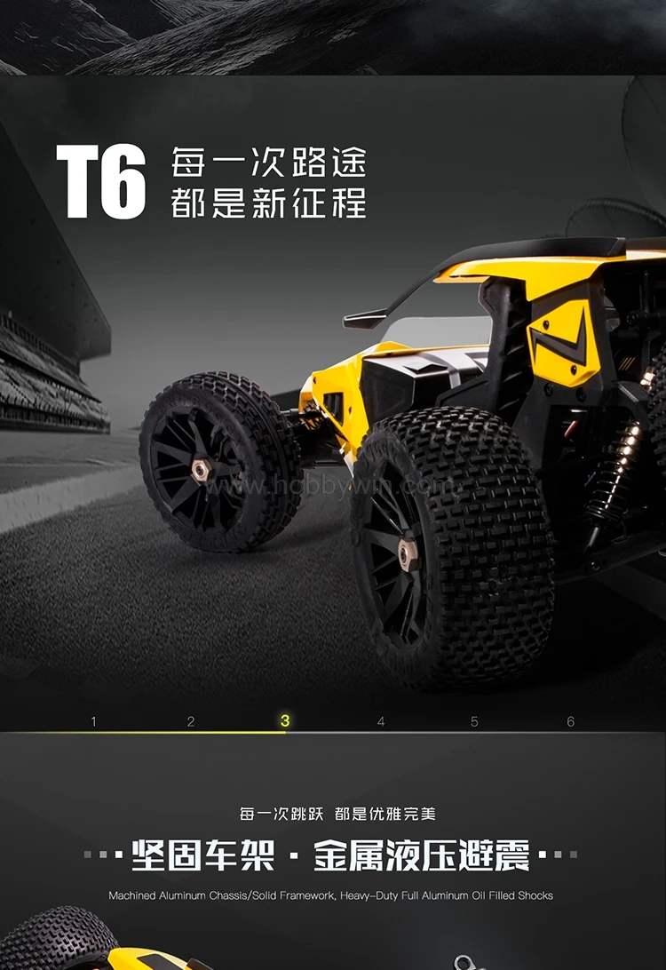 HBX 1/6 T6 бесщеточный двигатель 2WD внедорожный Багги 160A контроль скорости 2,4G радиосистема 15 кг цифровой сервопривод