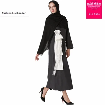 

Elegant Muslim adult Abaya Arab Turkish Singapore lace stitching cardigan Jilbab Dubai Muslim Women Dresses Islamic dress wj1492