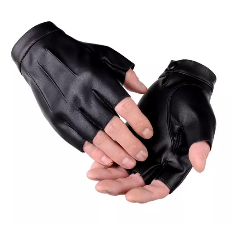

New Pu Leather Half Finger Gloves Tactics Half Gloves Men and Women Sports Fitness Gloves Riding Outdoor Driving