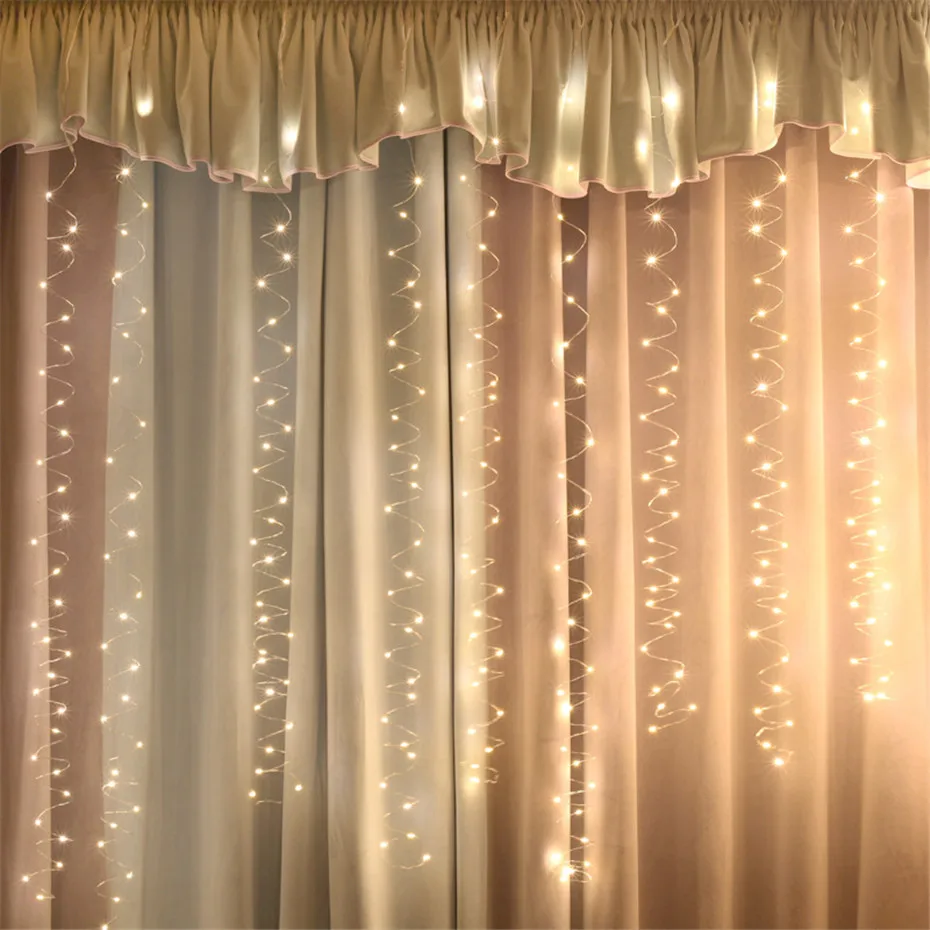 LED Curtain Lights Outdoor Indoor Decorative Lights for Christmas Wedding Window Patio Curtain Copper Wire Luces led Decoracion LED Curtain Lights Outdoor Indoor Decorative Lights for Christmas Wedding Window Patio Curtain Copper Wire Luces led Decoracion