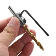 3.5/6mm Twist Drill Mini Wrench Set Power Tool Chamfer Reamer Woodworking Tool  Countersink Drill Bits+Wrench HSS Drill Bit Set