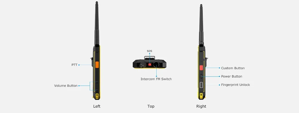 Ному T18 Walkie Talkie Водонепроницаемый противоударный IP68 мобильный телефон 4,7 "MTK6737T quad core Android 7,0 2 GB + 16 GB 5200 mAh смартфон