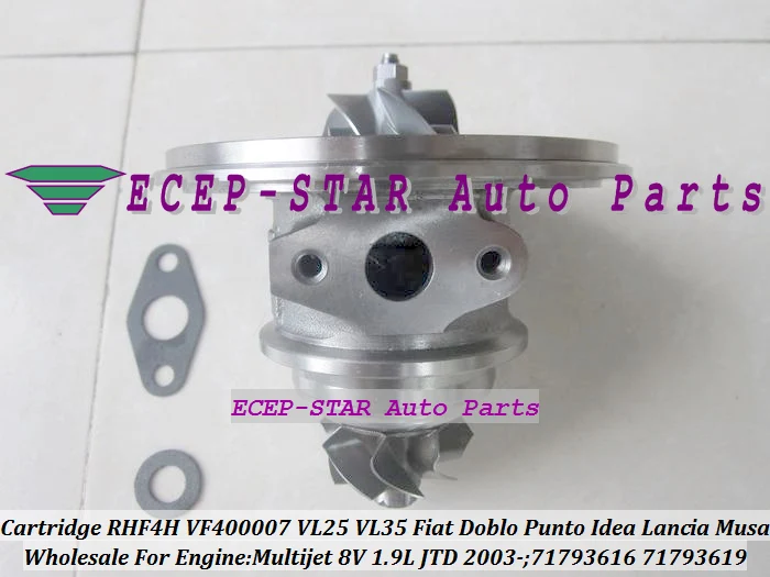 Turbo Cartridge CHRA VL25 VL35 RHF4H VF400007 71793616 71793619 FIAT Doblo Punto 2 Idea Lancia Musa 1.9L JTD Multijet 8V 2003-  (1)