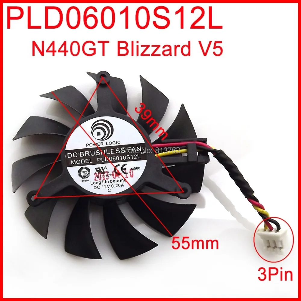 Вентилятор охлаждения PLD06010S12L 55 мм 39x39x39 12 в 0 20 а 3 провода для MSI N440GT Blizzard V5