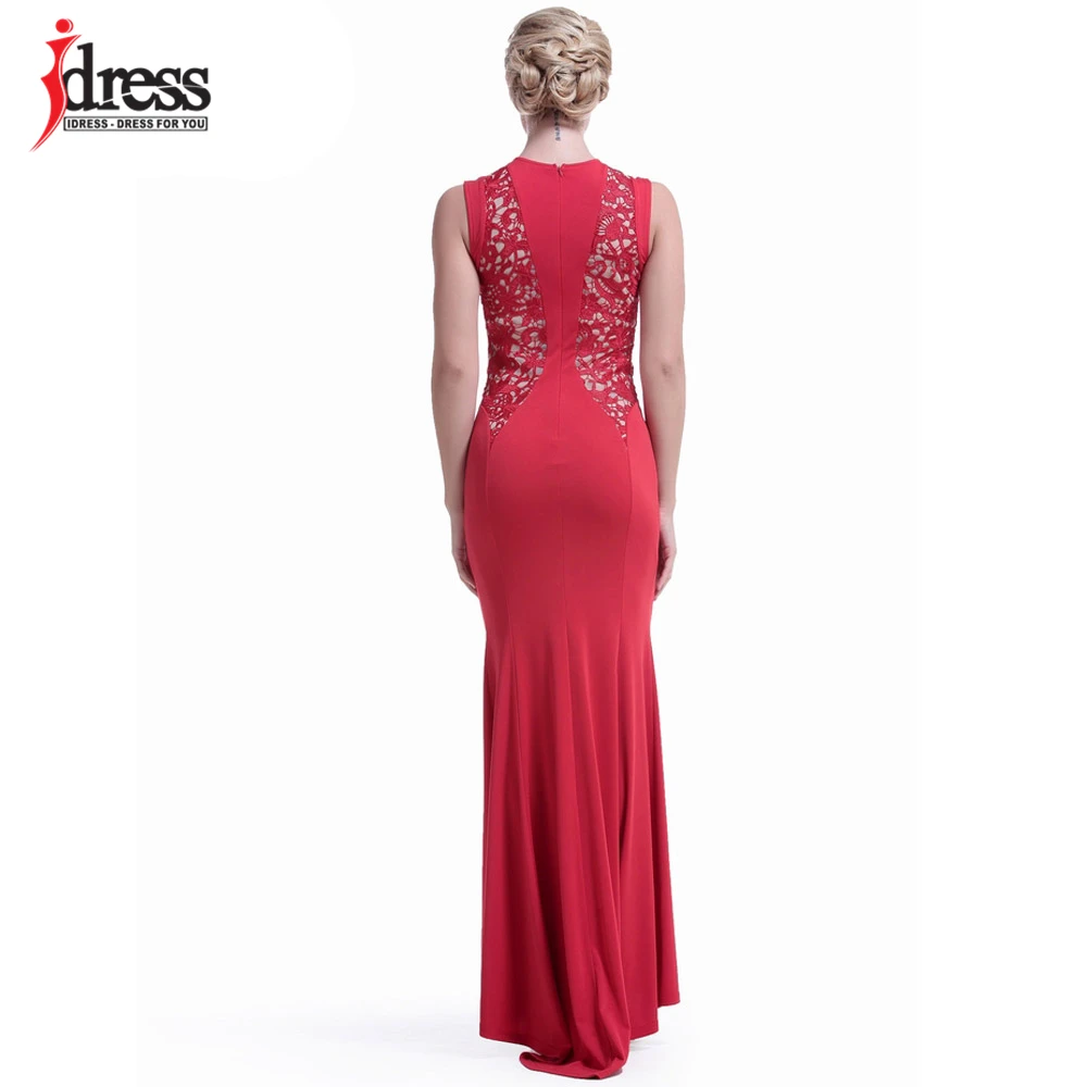 IDress Summer Women Lace Embroidery Patchwork Mermaid Dress Elegant Party Formal Gowns Maxi Long Dress Vestidos de Festa Longo  (6)