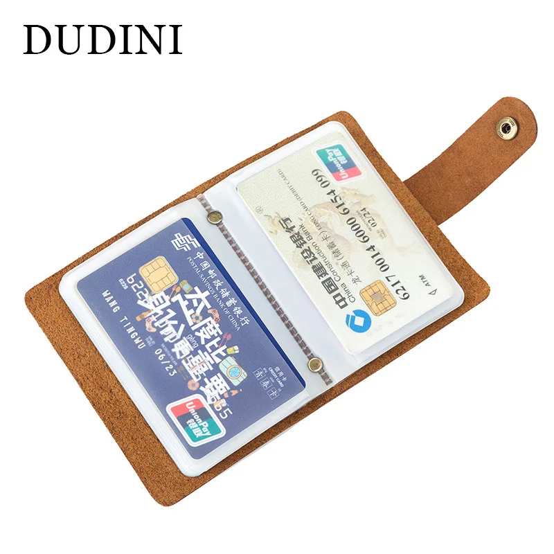 Dudini ретро первый Слои коровьей Бизнес держателя карты Пряжка держатель клип