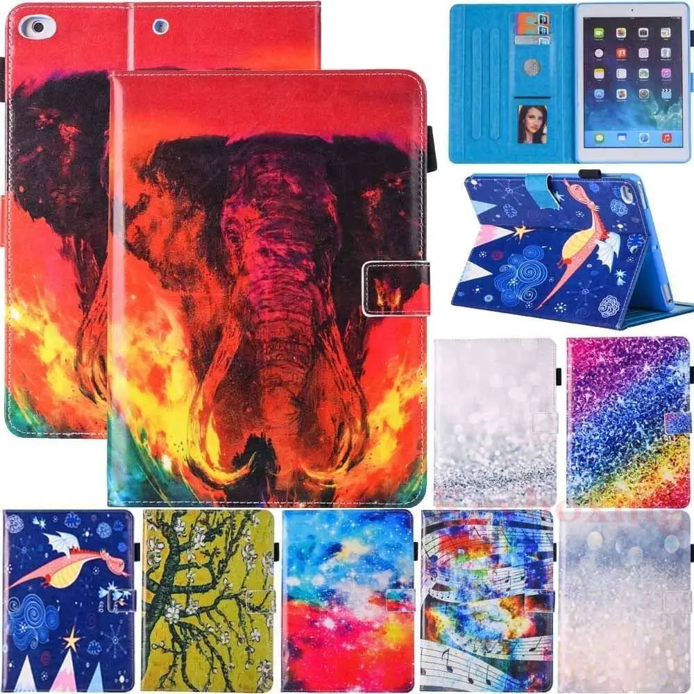 

Case for iPad 9.7 2017 Cute Fashion PU Leather Case Scratch-Resistant Cover Hard Back Cover for New iPad 2017 2018 Release A1822