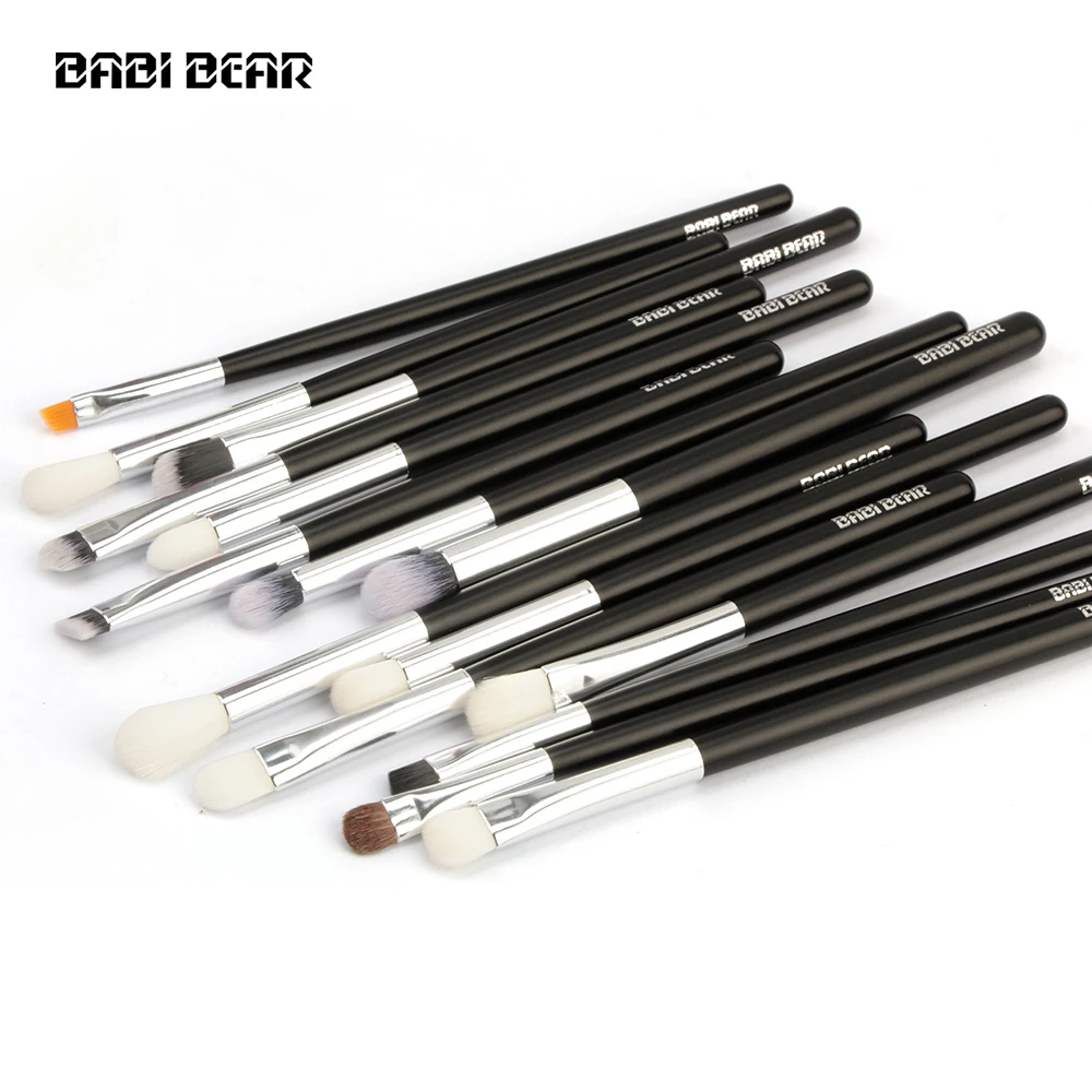 

BABI BEAR 15pcs Pro Eye Makeup Brushes Set Soft Hairs Wood Handle Cosmetics Concealer Eyeliner Eyeshadow Blending Brushes Tool