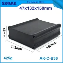 4pcs/lot black electrical aluminium housing box for pcb broad control case electronics 47x132x150mm