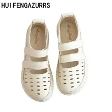 HUIFENGAZURRS/художественная Женская обувь в стиле ретро mori girl; босоножки из натуральной кожи; Летняя обувь на очень мягкой подошве