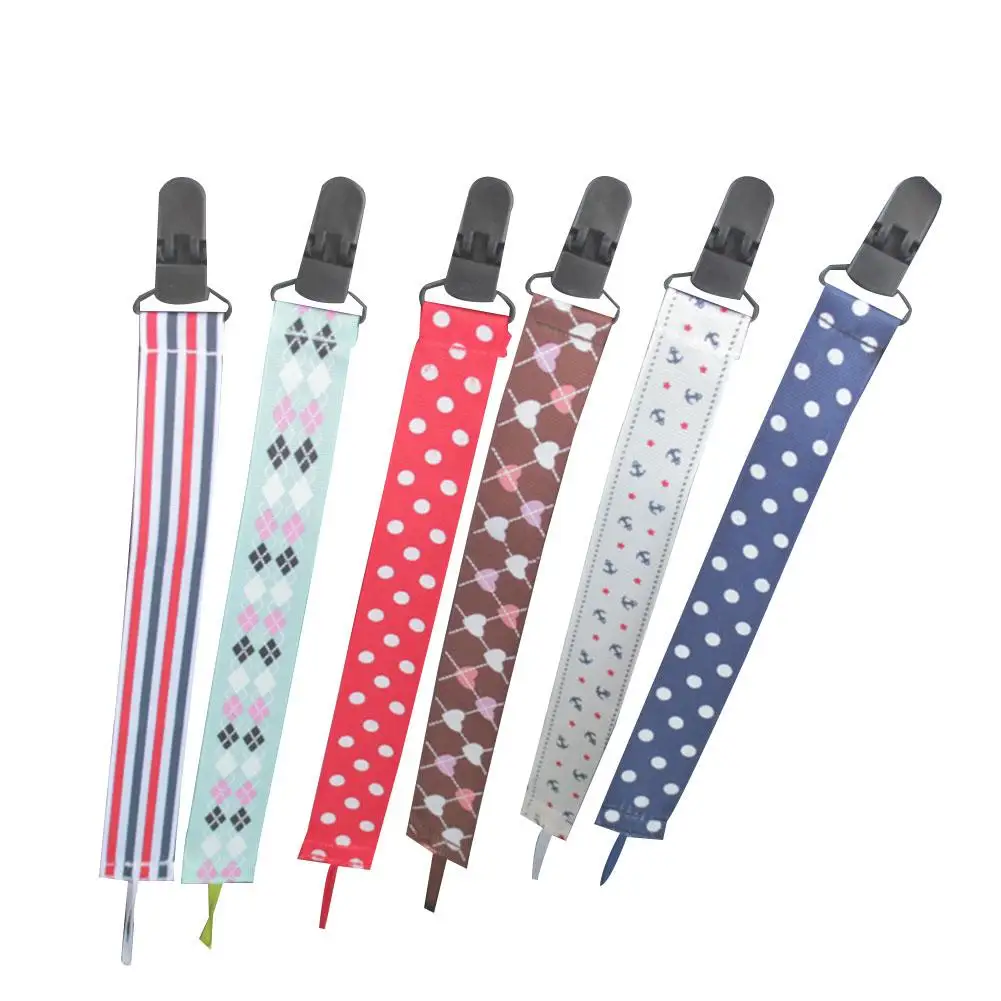 

New Baby Infant Toddler Pacifier Soother Stripes Nipple Clip Holder Strap Lanyard