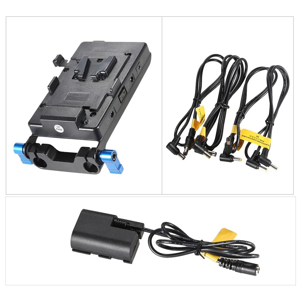 

Andoer camera charger adapter V Type Battery Plate with 15mm Rod Clamp E6 Battery Adapter for Sony V-Mount Battery