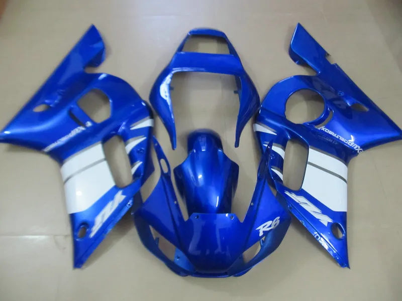 Комплект обтекателей для мотоцикла YAMAHA YZFR6 98 99 00 01 02 YZF R6 1998 2000 2002 YZF600 синий белый ABS