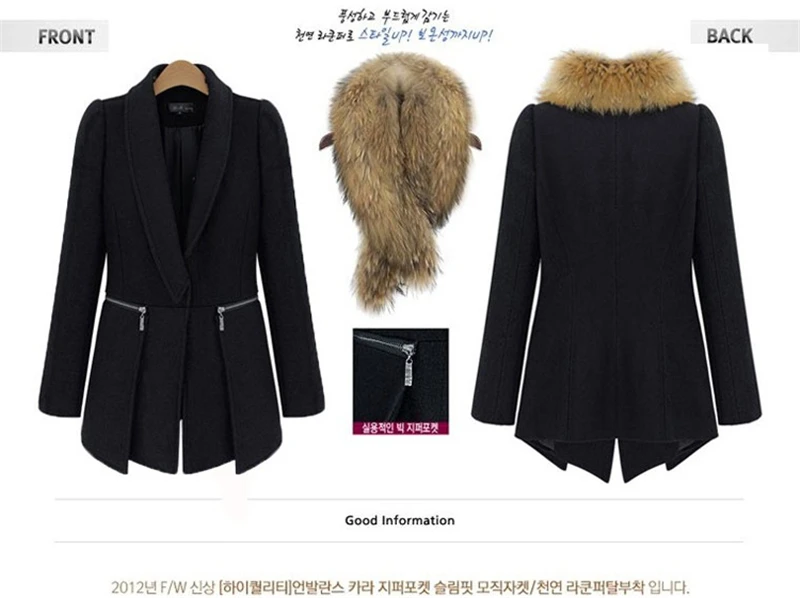 Зимняя мода размера плюс(XL-6XL) меховой воротник Длинная секция шерстяное пальто для женщин зимняя новая Толстая Повседневная тонкая куртка для женщин B463