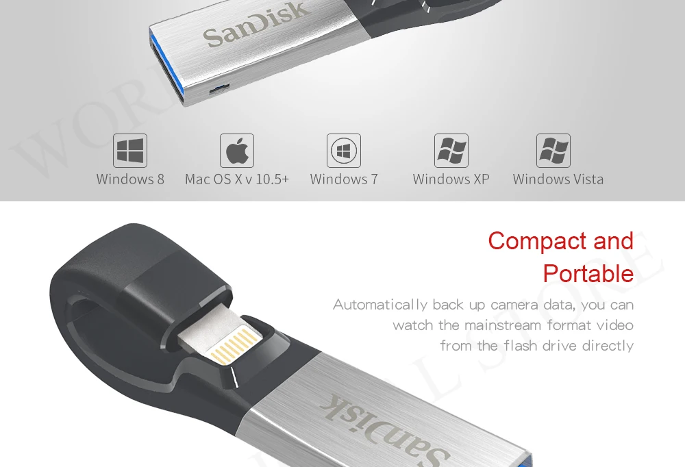 SanDisk флеш-накопитель 32 Гб SDIX30N USB флеш-накопитель 64 ГБ USB 3,0 OTG Lightning Memory Stick мини флешки для iphone ipad и ПК 32 г