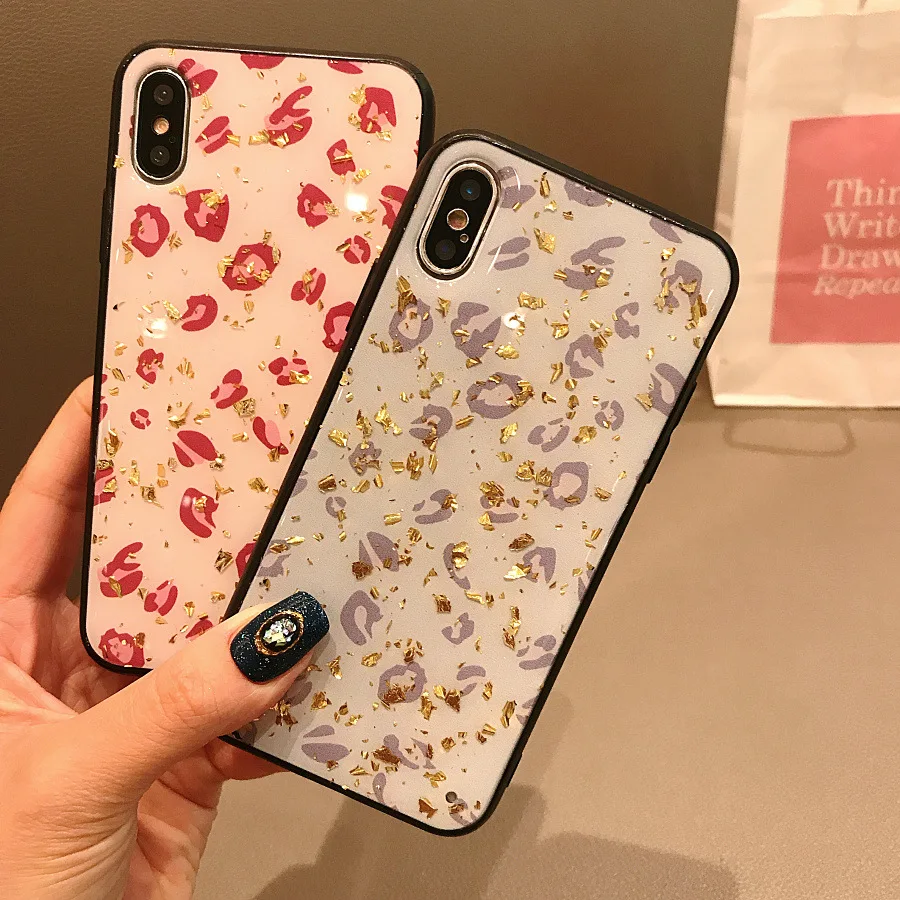 Роскошный стиль Золотой Леопардовый телефон чехлы для iPhone 6 6s 7 8 плюс высокое