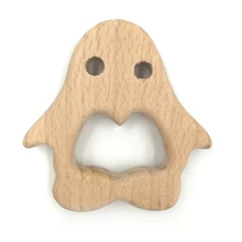Baby Teething Toy Wooden penguin Teething Toys New Born Gift wooden Rattle Natural Organic Toys Wooden