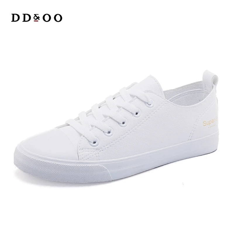 

woman shoes new fashion women shoes casual flats PU leather soft solid color breathable women casual white shoes sneakers