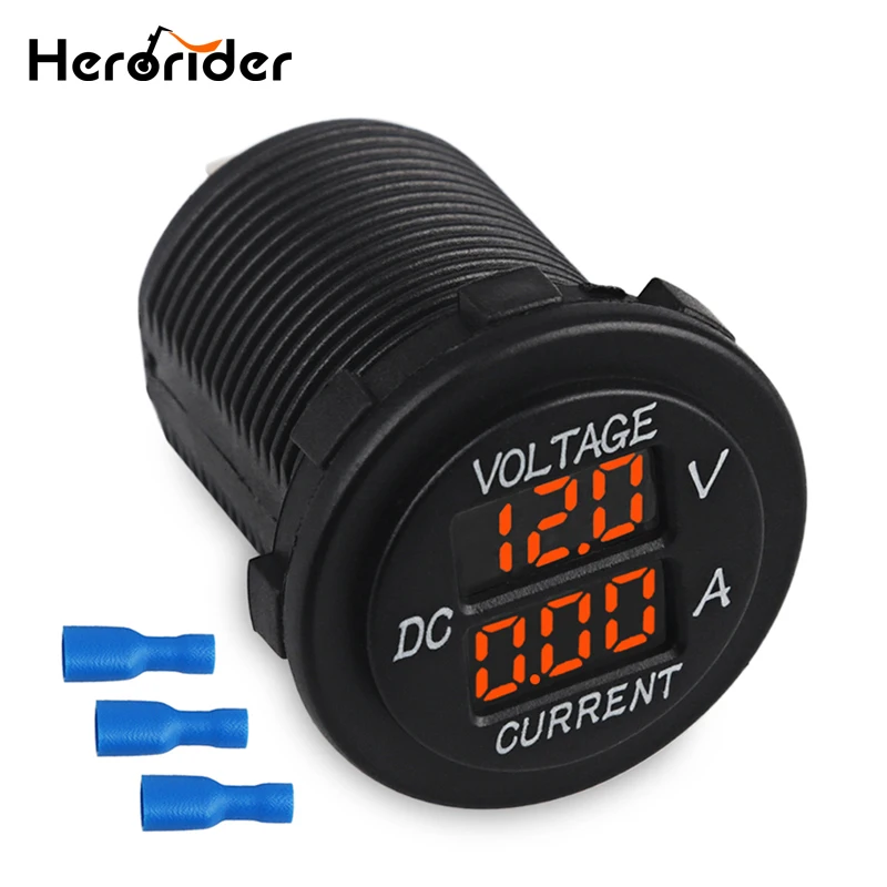 Truck Marine Waterproof Boat Motorcycle Voltmeter Gauge Current Tester