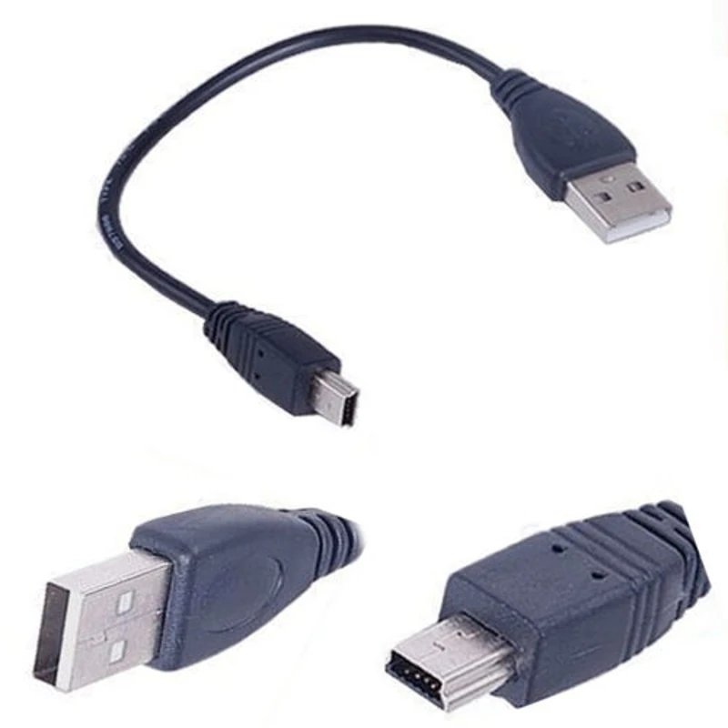 ALITER короткий USB кабель 2,0 A папа-мини 5 Pin B кабель для зарядки данных Шнур адаптер