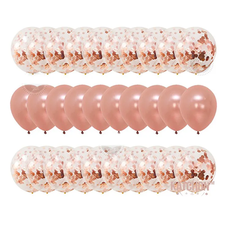 

30pcs Rose Gold balloons with confetti latex Star Balloon Wedding Ballon bride to be balloon Shower Birthday Party Decor Supply