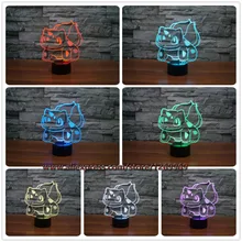2017 Children’s Day Gift 3D Cartoon USB Lamp Pokeball Bulbasaur Pokemon Go Animal Frog LED Night Light Colors Table Baby Kid Toy