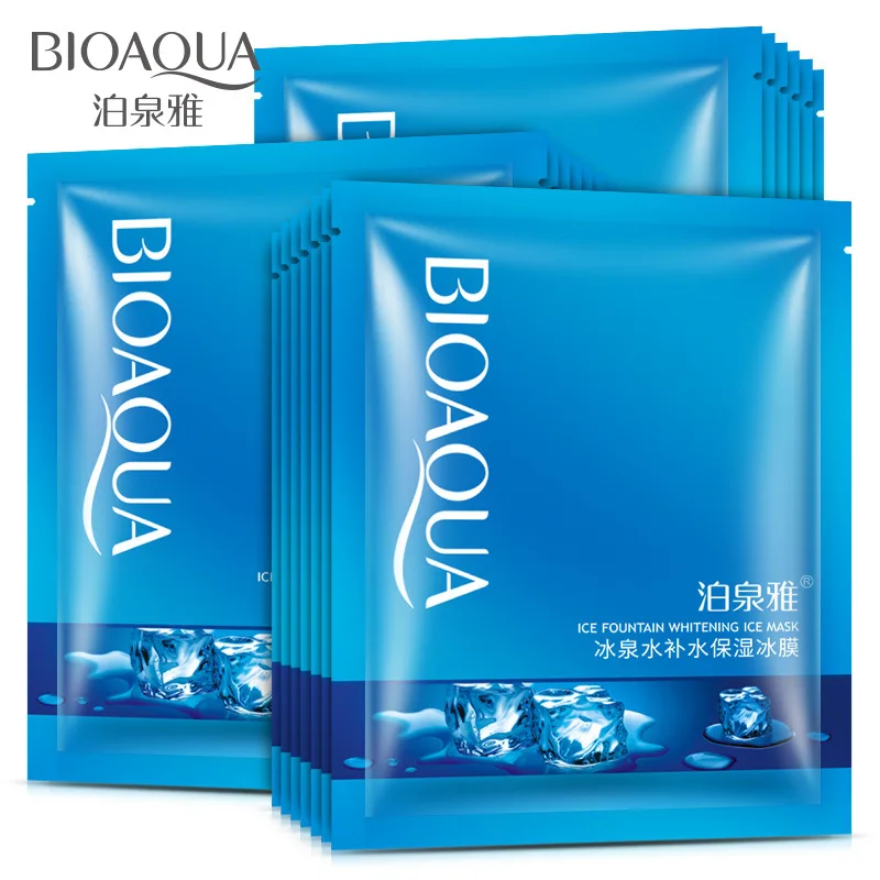 BIOAQUA Ice Fountain Whitening Facial Mask Cool Hydrating Moisturizing Oil Control Brighten Face Skin Care | Красота и здоровье