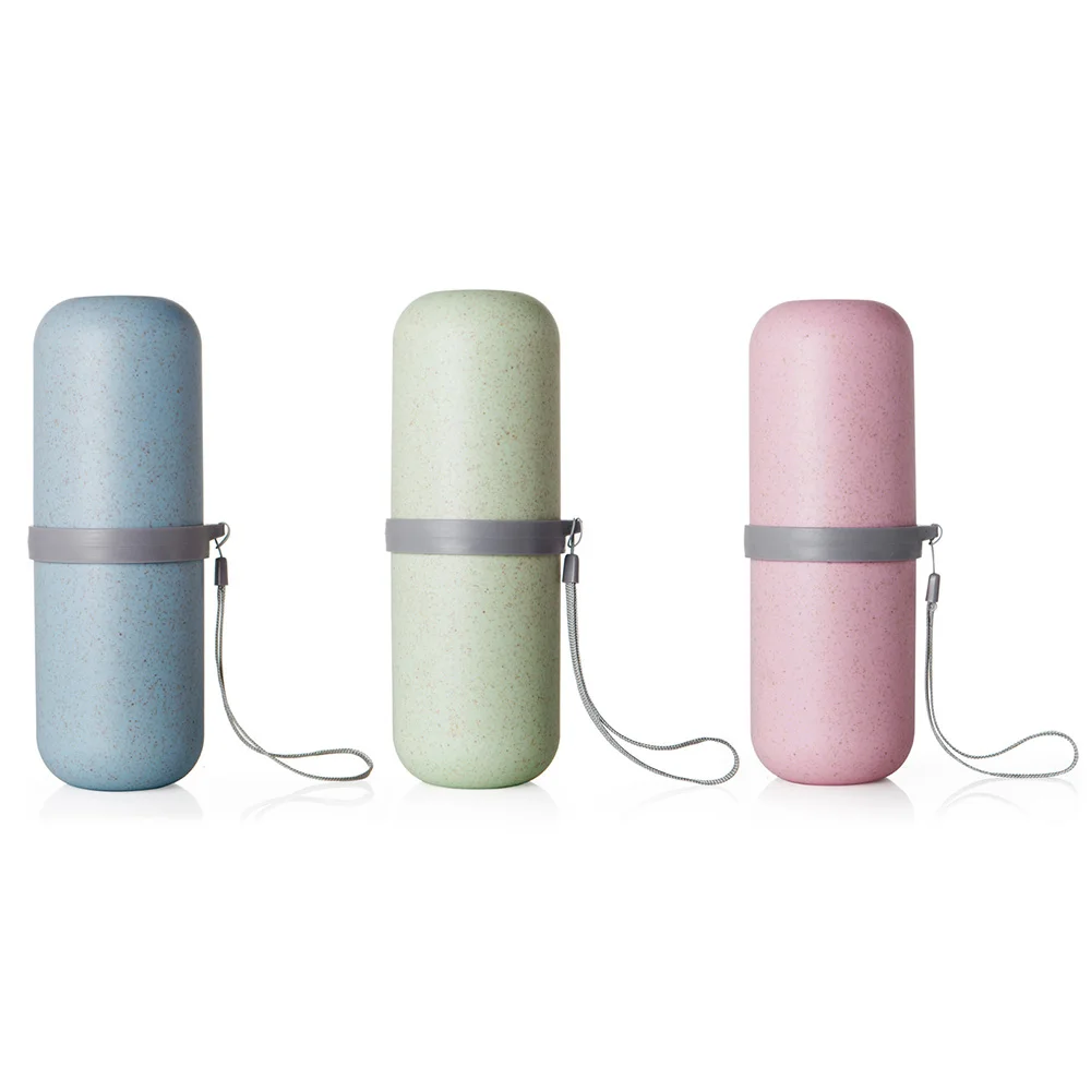 

Wheat straw Travel Portable Toothbrush Storage Cup Holder Household Merchandises Holder Brushing Cup Bathroom Organizer