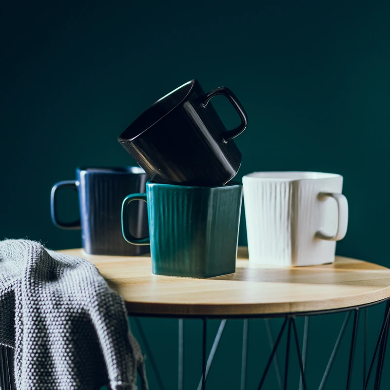 

OUSSIRRO Nordic Creative Ceramic Mug With Lid With Spoon Milk Coffee Tea Cup Breakfast Cup Without Lid Lover Birthday Nice Gifts