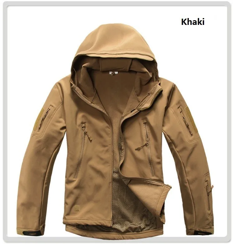 Refire gear новые тактические уличные камуфляжные куртки с капюшоном мужские мягкие оболочки пальто водонепроницаемая ветровка Спортивная походная верхняя одежда - Цвет: Khaki