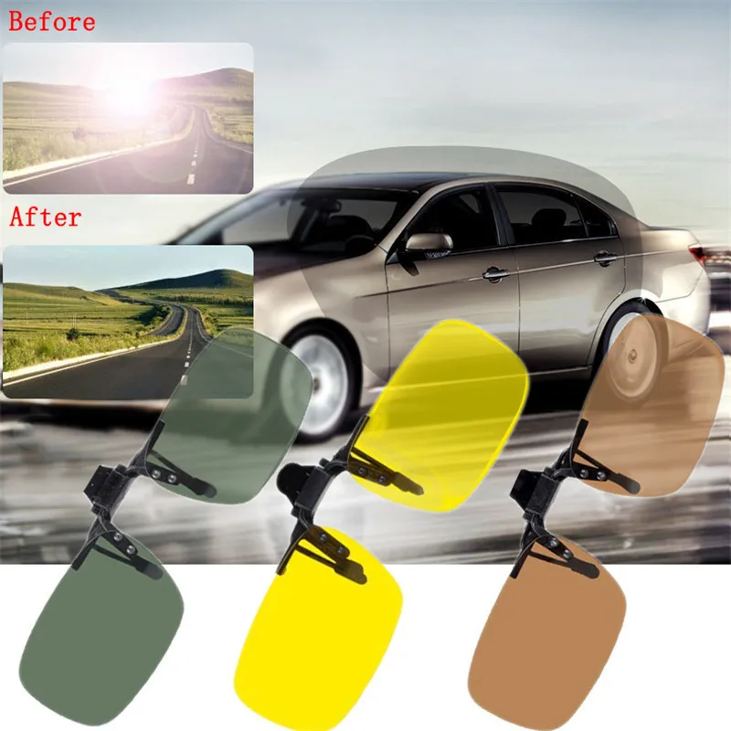 Polarized Clip On Sunglasses Driving Night Vision Lens Sun Glasses Male Anti-UVA UVB For Men Women With Case & Glasses Cloth Polarized Clip On Sunglasses Driving Night Vision Lens Sun Glasses Male Anti-UVA UVB For Men Women With Case & Glasses Cloth