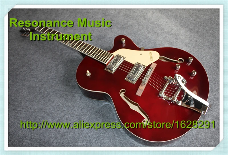

Top Quality Wine Red Hollow Body Jazz Guitar G6120 Grets Electric Guitar Chrome Hardware in stock
