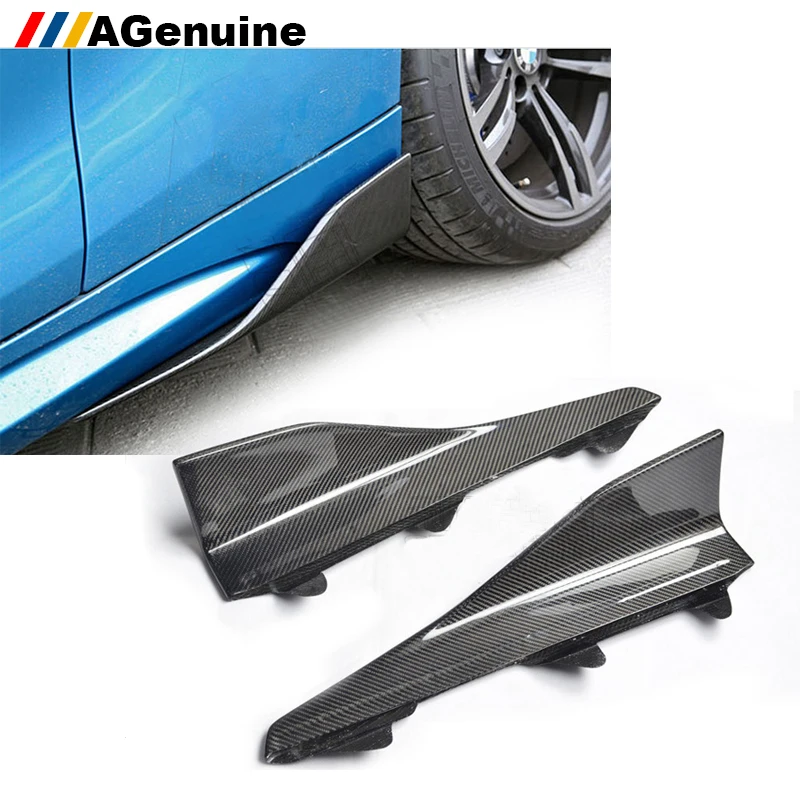 

AGenuine Full carbon fiber car side body apron lip side skirts splitters for BMW M2 F87
