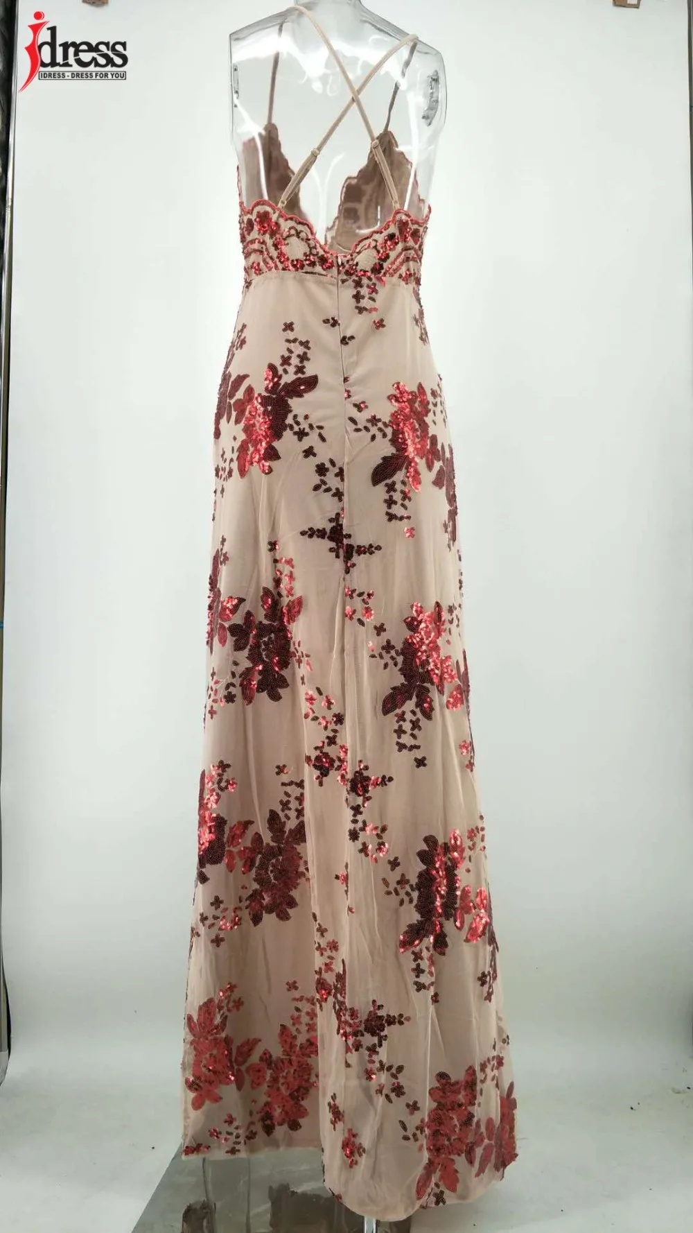 IDress New Vestidos De Festa Curto E Elegante Bandage Jurk 2018 Red Gold Black Sequined Dresses Long Maxi Bodycon Party Dresses (7)