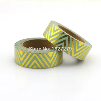 

1pcs Foil Washi Tape Paper mint foil Chevrons DIY Masking tape Decorative Adhesive Tapes Scrapbooking Stickers Size 15mm*10m