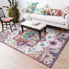 Tapete antiderrapante do jacquard do estilo de marrocos para o quarto da sala de estar tapete do assoalho do teste padrão floral absorvente antiderrapante tapetes da área da decoração da casa