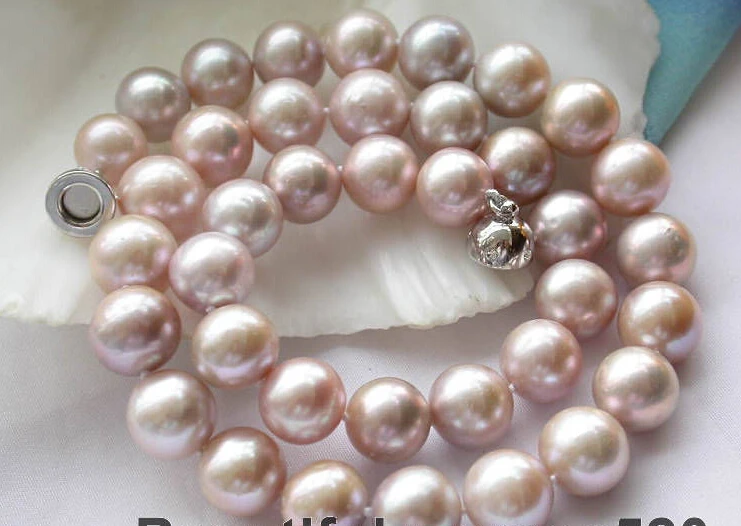 

Free Shipping ***Hot sale >>>>17" 12mm round lavender freshwater pearl necklace magnet