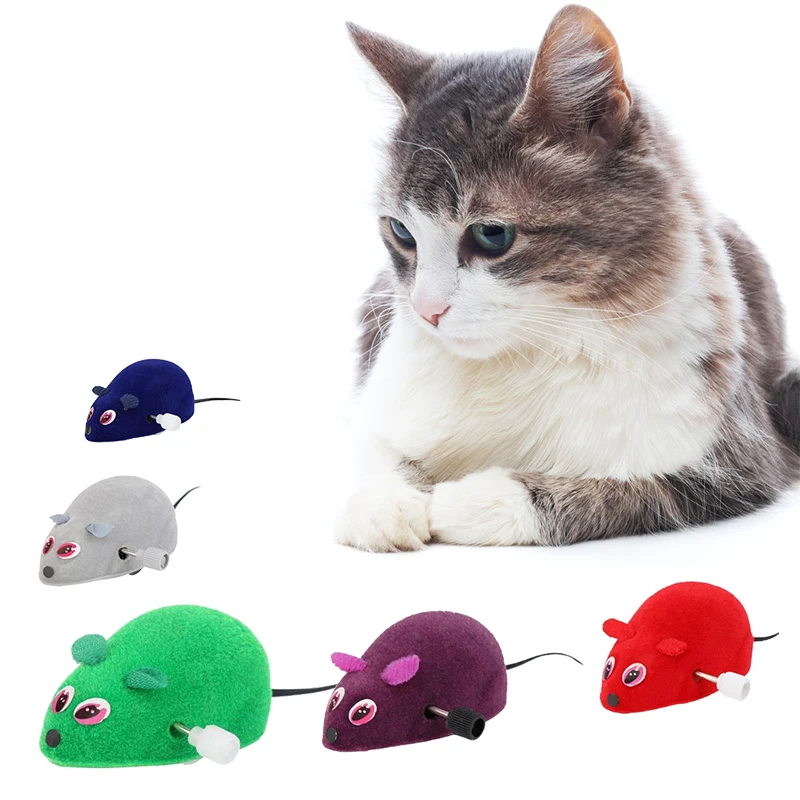 

Cat Mouse Toy Clockwork Cat Pet Interactive Toy For Cat Kitten Plush Mouse Playing Funny Toys Cat Products 15 x 7 x 6 cm