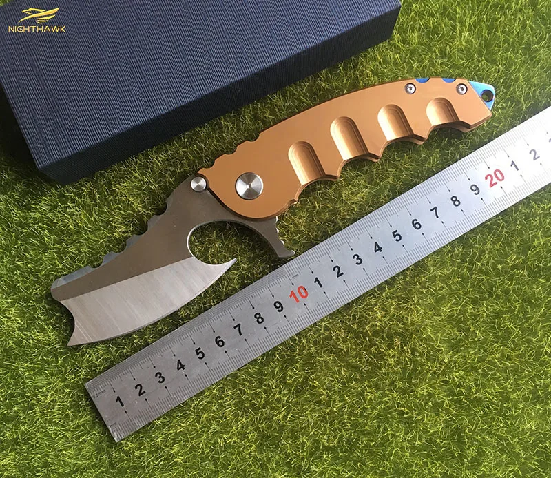 

NIGHTHAWK high quality Flipper Folding knife D2 blade steel handle survival EDC knife hunting camping rescue EDC tools