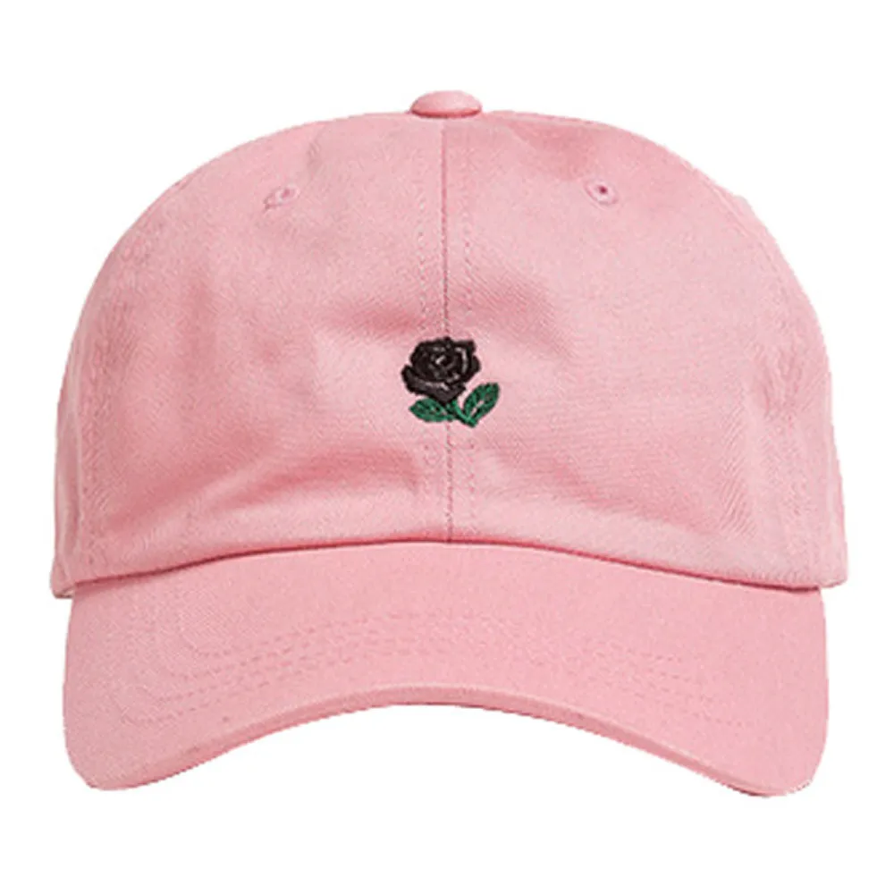Женская бейсбольная Кепка с вышивкой розы, регулируемый бейсболка кепка для женщин, розовая Кепка для папы, хип-хоп кепка, кепки для путешествий, козырек, кепка для яиц, A40 - Цвет: Розовый