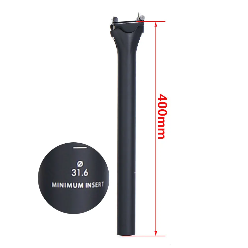 Bicycle Carbon Fiber Seat Post UD Matte 27.2/30.8/31.6mm Road/Mountain Bikes SeatPost 350/400mm Cycling Parts - Цвет: 31.6x400mm-6301