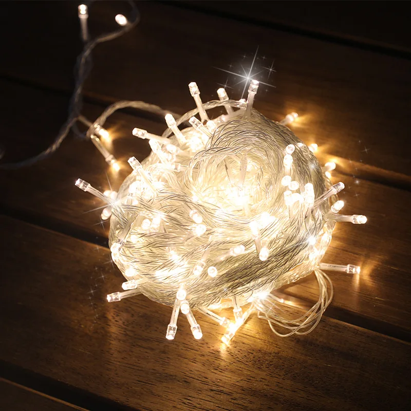 Anpro 110 V 10 M Светодиодный фонарь, светящаяся гирлянда, праздничное украшение, Рождественская Свадебная уличная Водонепроницаемая гирлянда