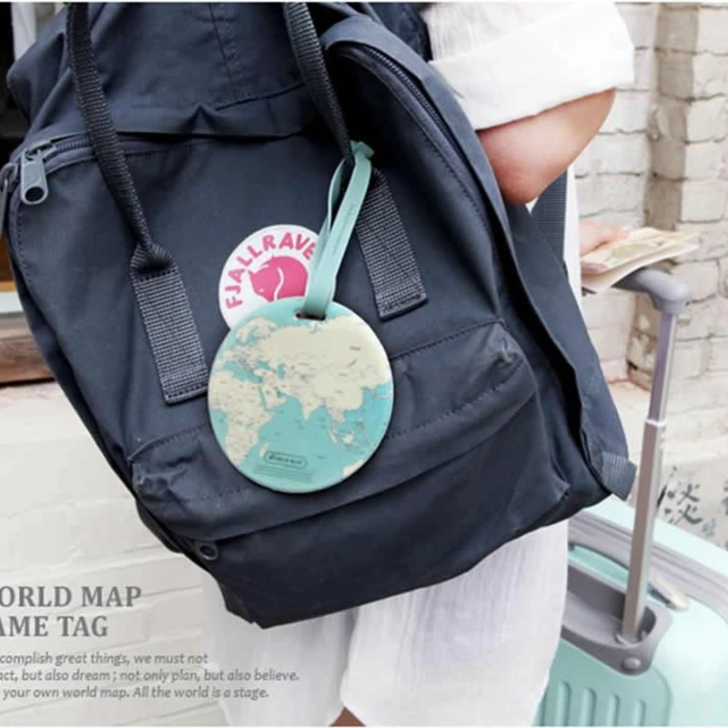 

Fashion Map Luggage Tag Silica Gel Suitcase ID Address Holder Baggage Boarding Tag Portable Women Travel Accessories Label