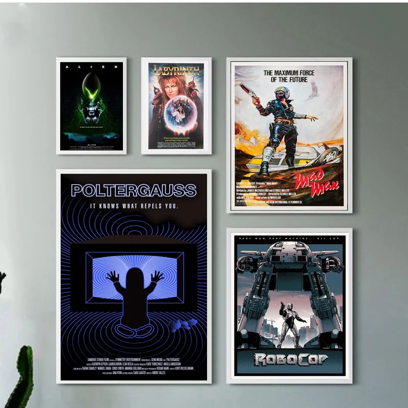 

Robocop Alien Labyrinth Goblin Mad Max Poltergeist Movie Art Silk Fabric Poster Prints Home Wall Decor Painting 24x36 Inches