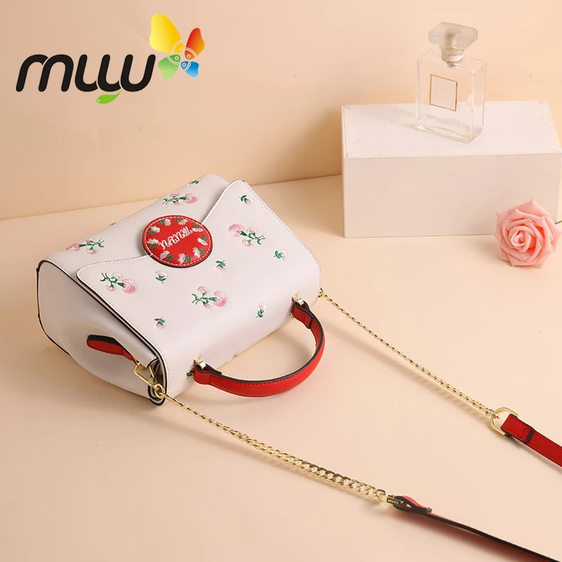 Muyu 2018 женские сумки с цветочной вышивкой и застежкой молнией Мягкие Сумки из
