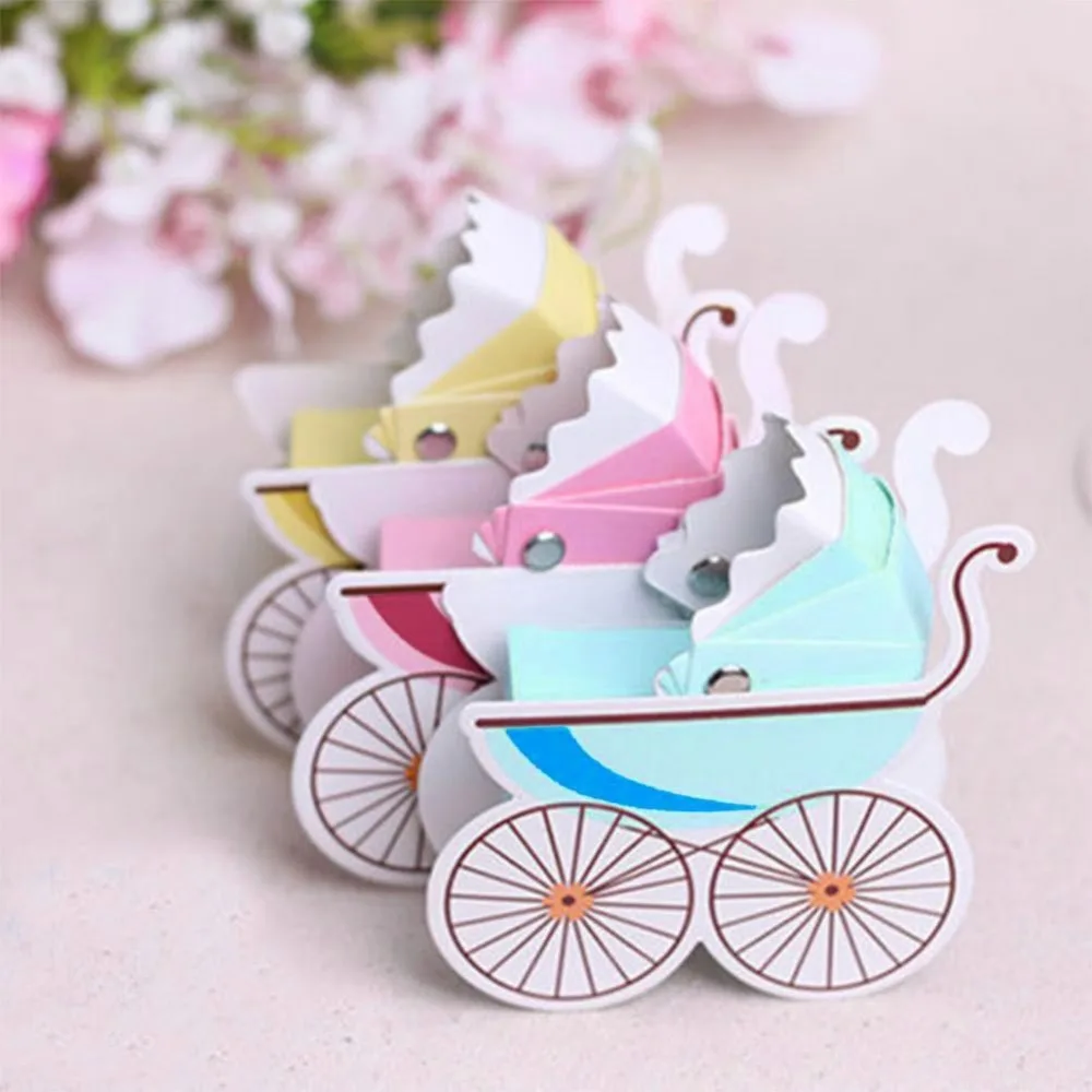 

100pcs / lot New personality / creative / European favorite candy box baby stroller candy box